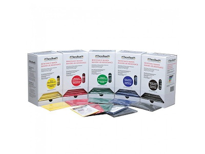 Træningselastikker fra TheraBand i Dispenser Box - 30 stk.