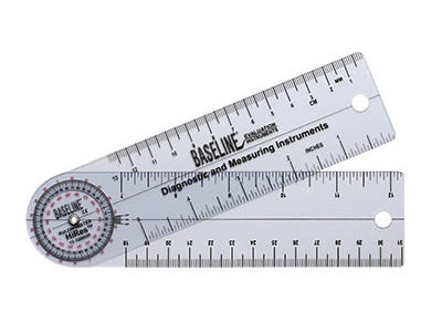 Baseline Plast Goniometer – Rulongmeter Stil – HiRes 360° Hoved – 15 cm Arme.