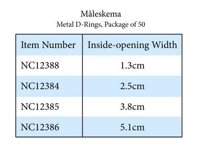 Metal D-Rings 5,1 cm (50)