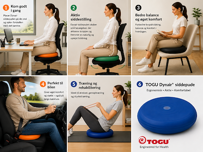 Ergonomisk Dynair siddepude Ø33 og Ø36 cm – TOGU Balancepude