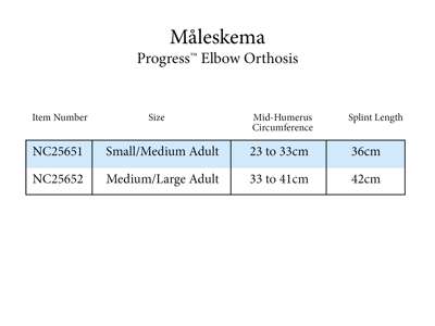 Progress Elbow Splint S/M Adult