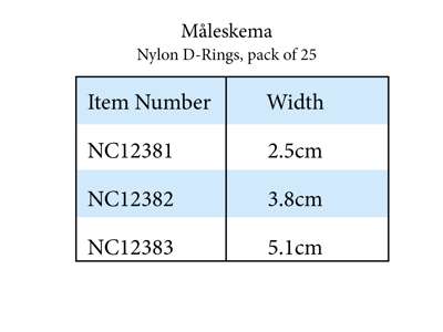 Nylon D-Rings 2" (25)